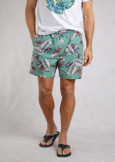 Weird Fish Mineral Blue Belukha Printed Swim Shorts