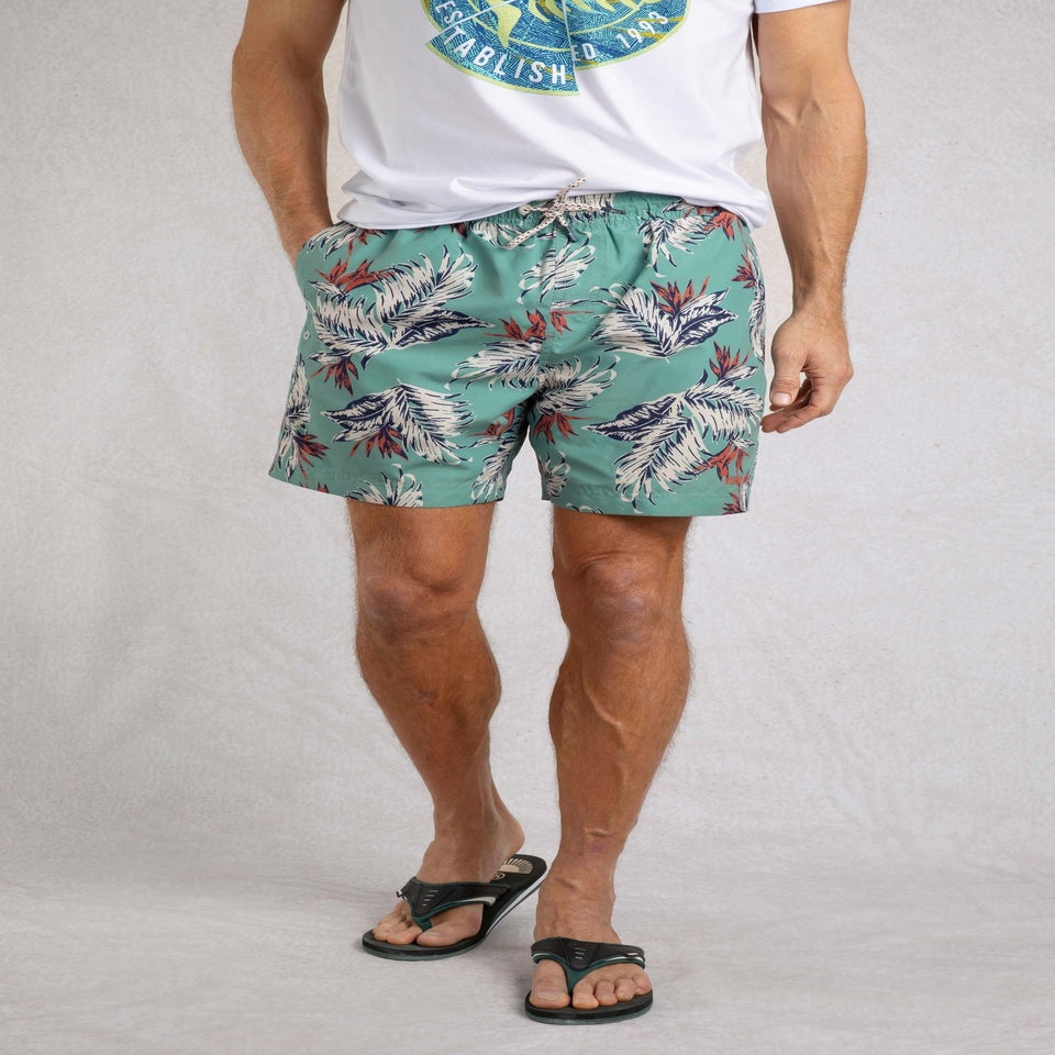 Weird Fish Mineral Blue Belukha Printed Swim Shorts