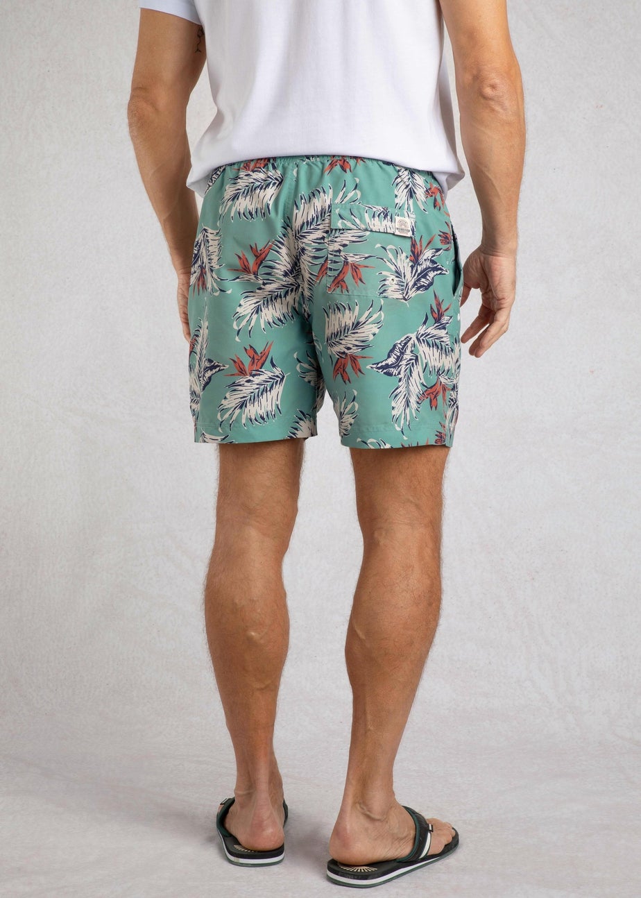 Weird Fish Mineral Blue Belukha Printed Swim Shorts