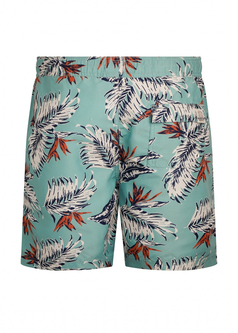 Weird Fish Mineral Blue Belukha Printed Swim Shorts