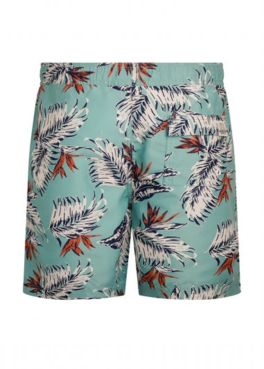 Weird Fish Mineral Blue Belukha Printed Swim Shorts