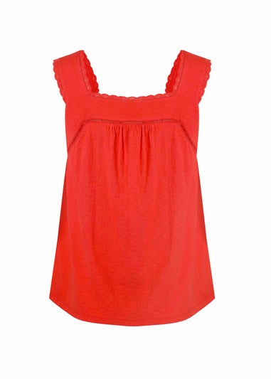 Weird Fish Tango Red Chelle Square Neck Jersey Vest