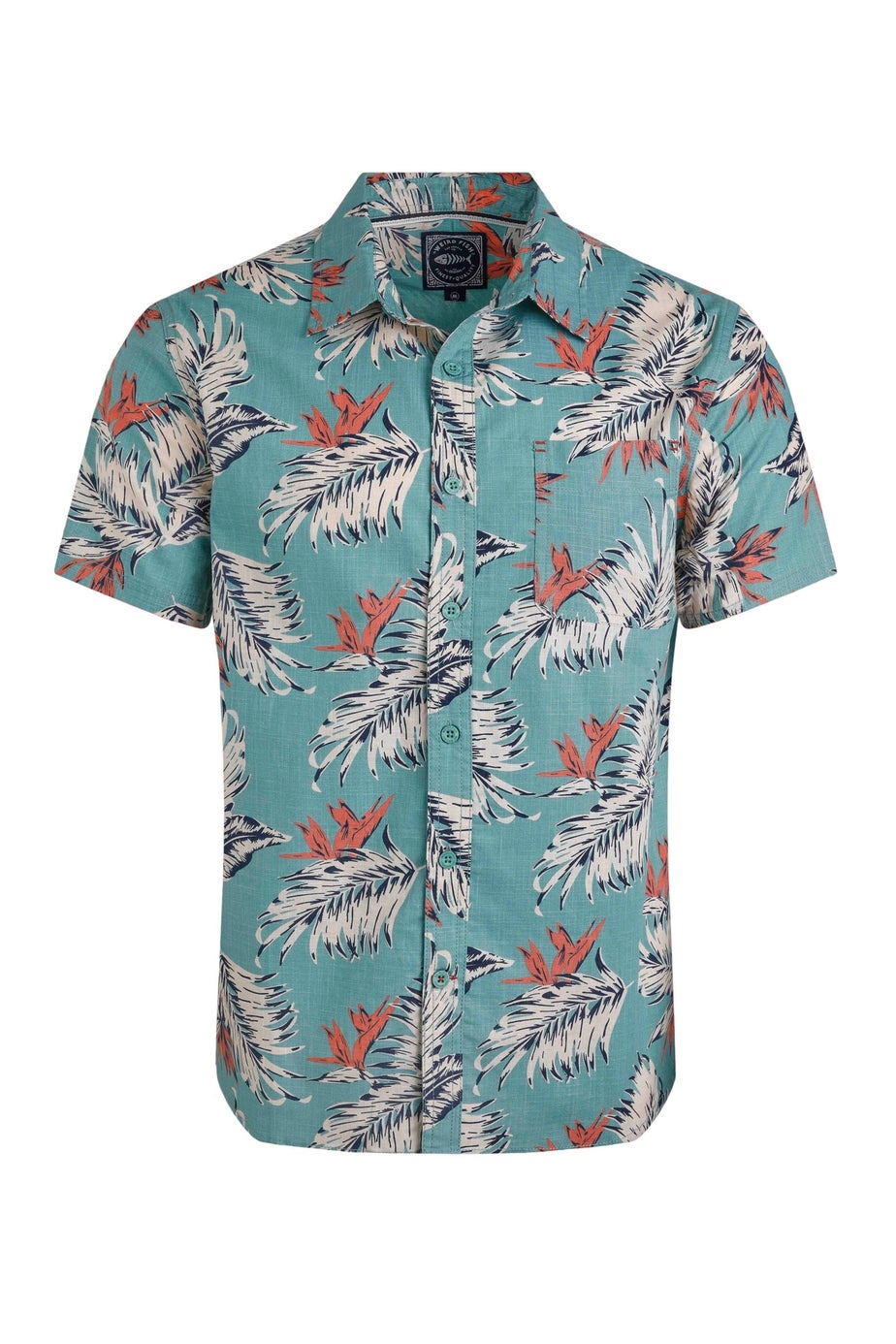 Weird Fish Mineral Blue Faraway Printed Shirt