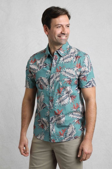 Weird Fish Mineral Blue Faraway Printed Shirt