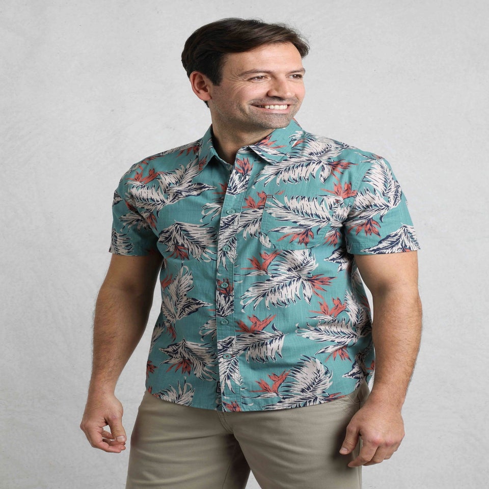 Weird Fish Mineral Blue Faraway Printed Shirt