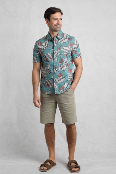 Weird Fish Mineral Blue Faraway Printed Shirt