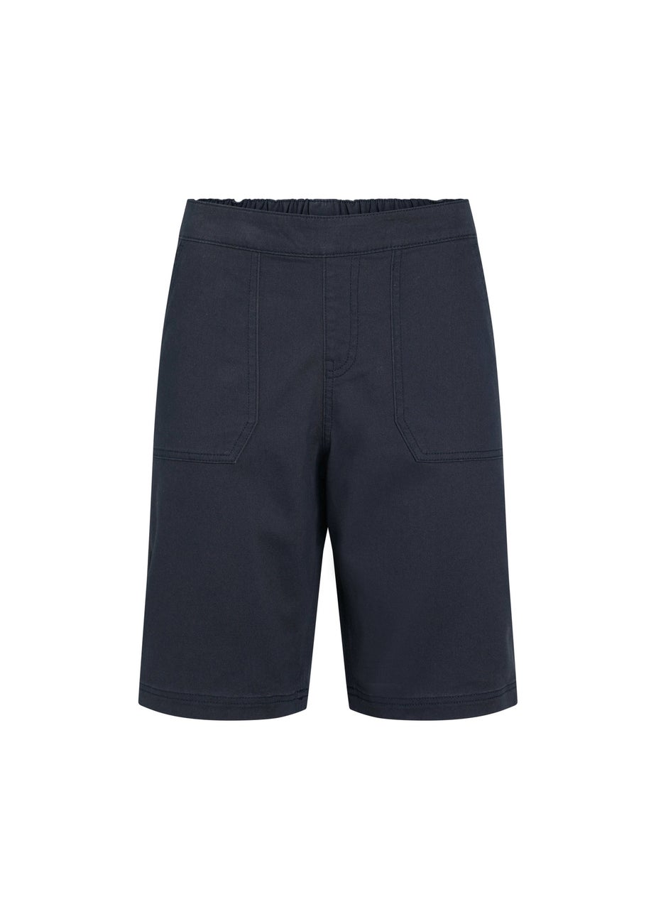 Weird Fish Navy Kinnie Flat Front Shorts