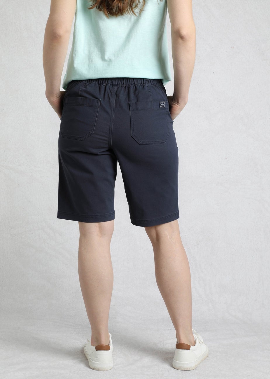 Weird Fish Navy Kinnie Flat Front Shorts