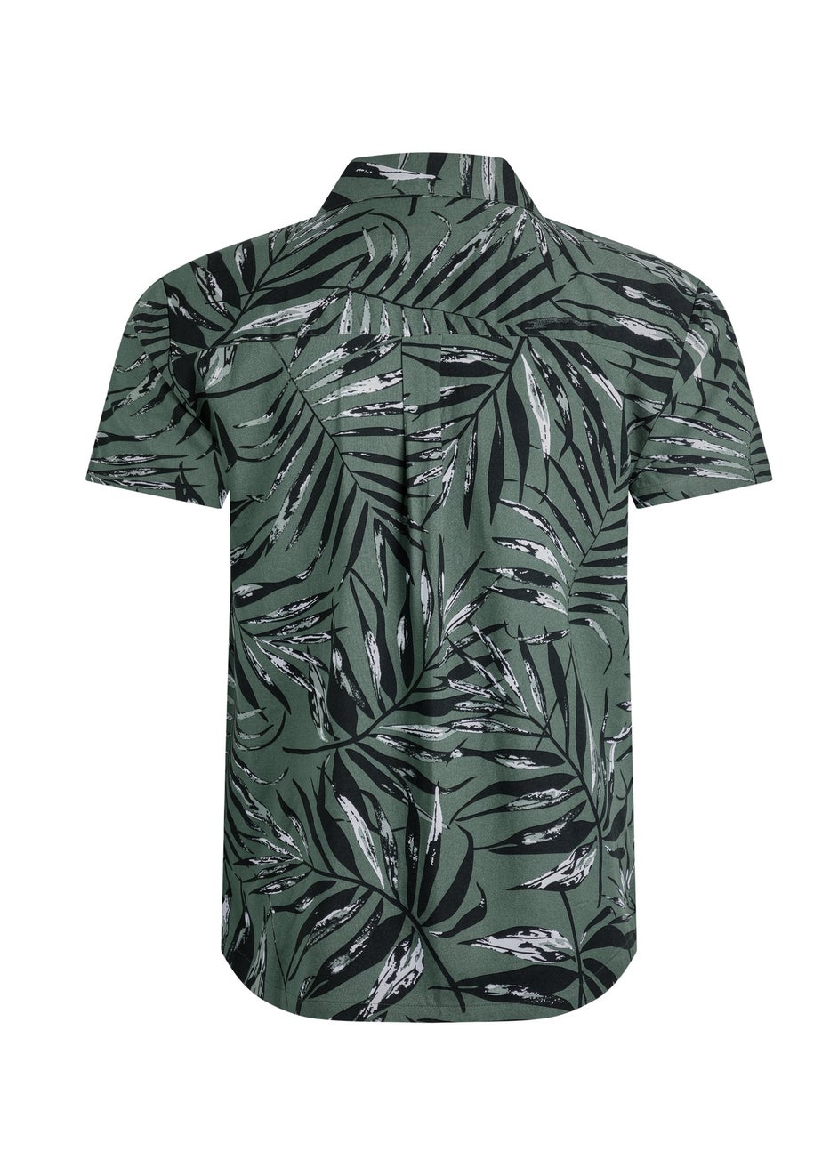 Weird Fish Army Green Holborn Hawaiian Shirt
