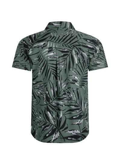 Weird Fish Army Green Holborn Hawaiian Shirt
