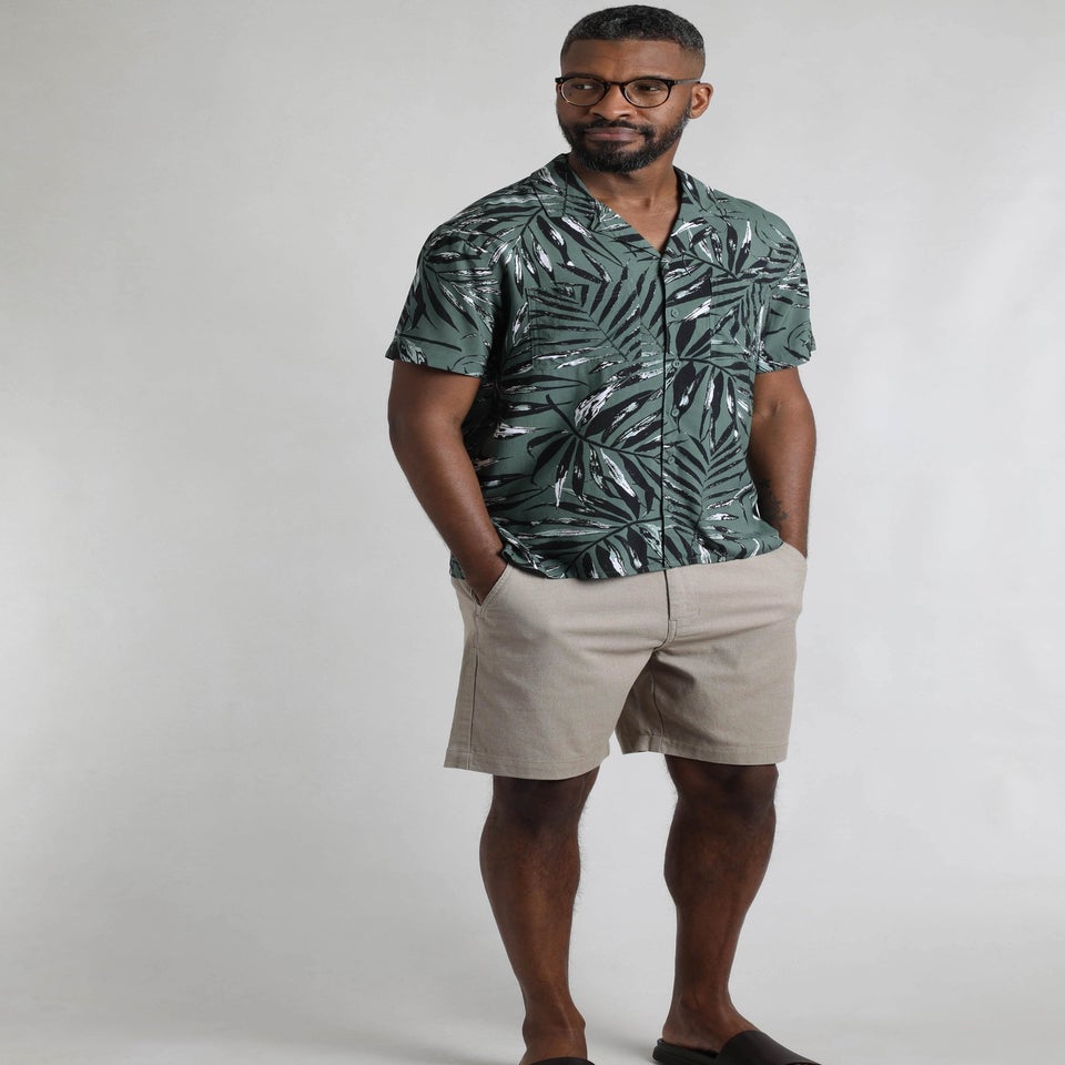 Weird Fish Army Green Holborn Hawaiian Shirt