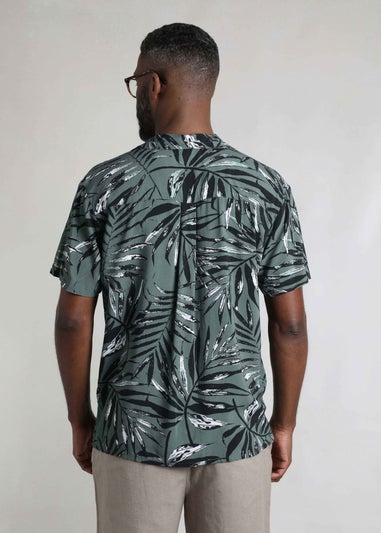 Weird Fish Army Green Holborn Hawaiian Shirt