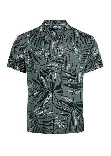 Weird Fish Army Green Holborn Hawaiian Shirt