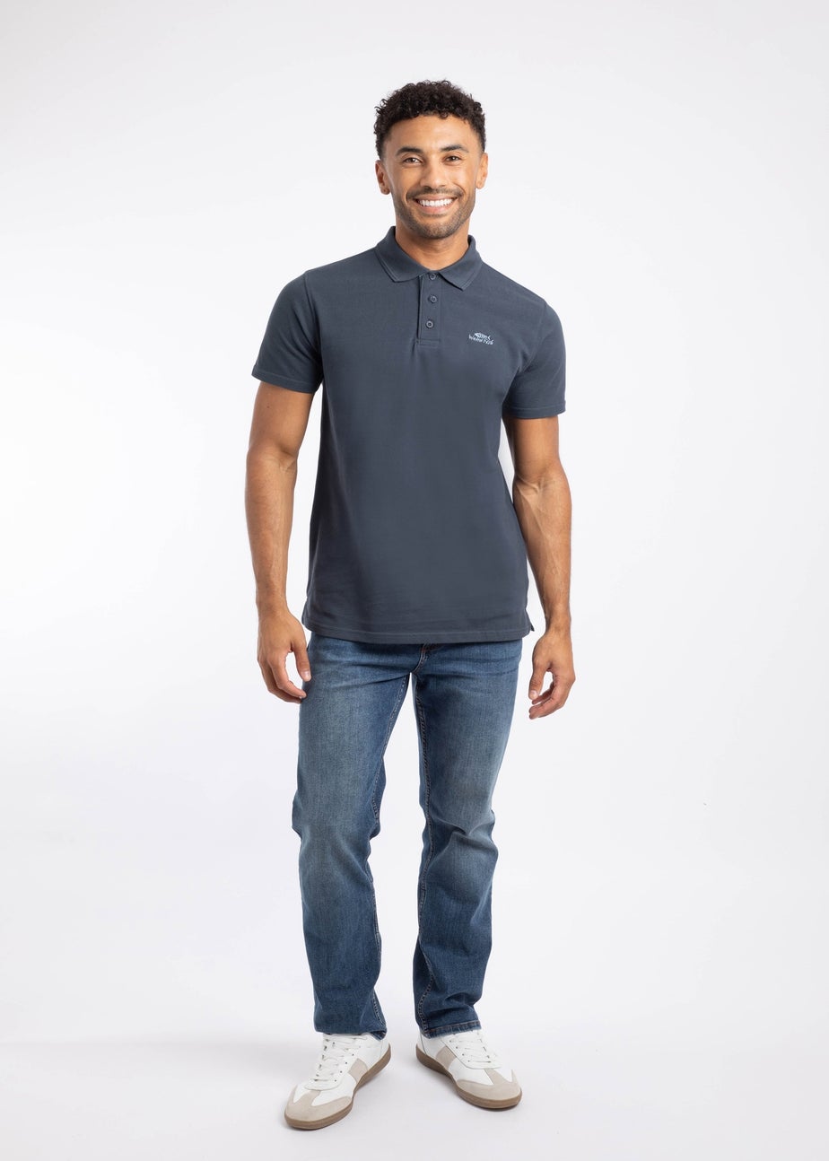 Weird Fish Navy Miles Pique Polo