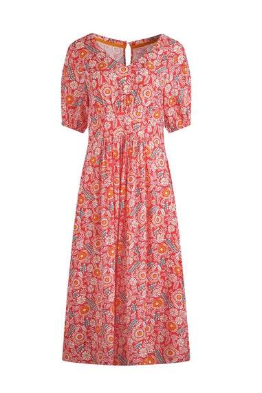 Weird Fish Tango Red Dilsha Printed Midi Dress