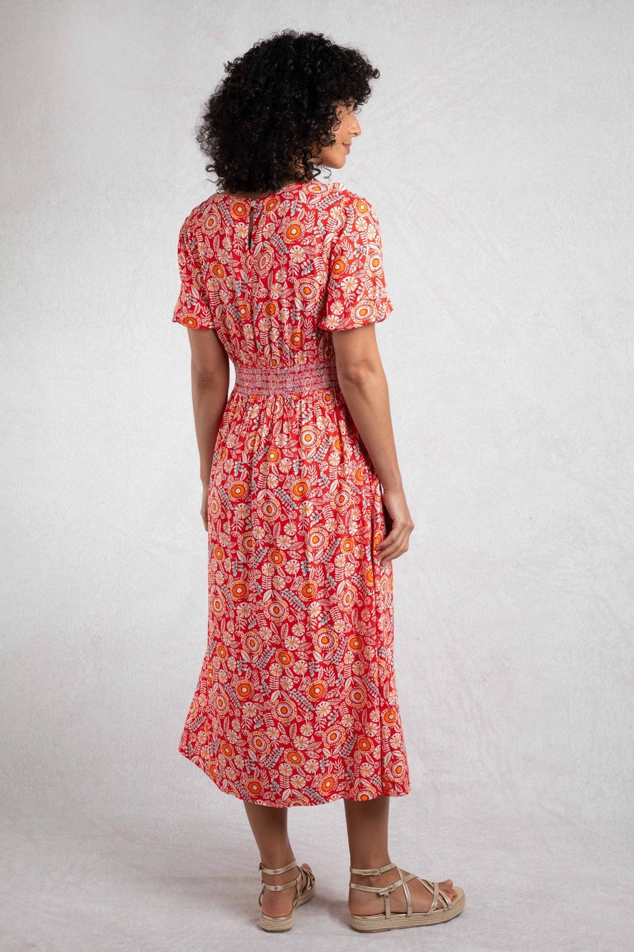 Weird Fish Tango Red Dilsha Printed Midi Dress