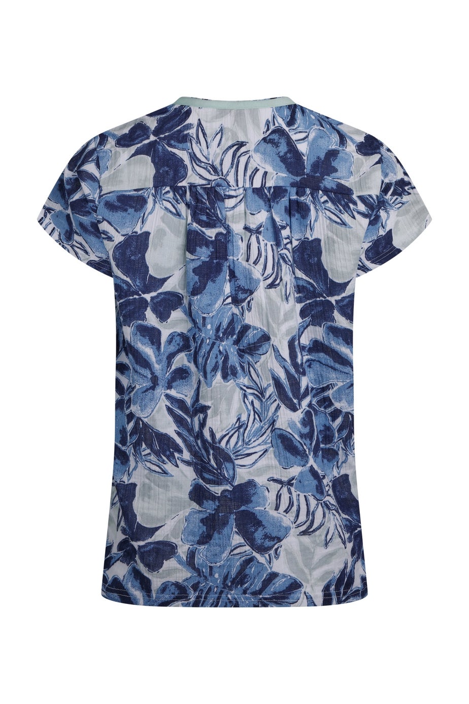 Weird Fish Ink Blue Sofia Printed Double Cloth Blouse