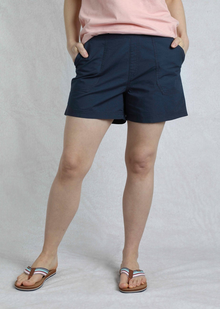 Weird Fish Navy Deeley Ripstop Shorts