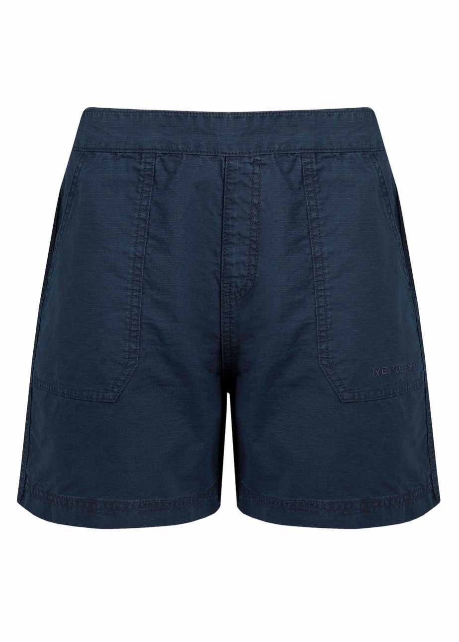 Weird Fish Navy Deeley Ripstop Shorts