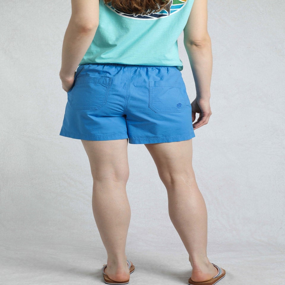 Weird Fish Azure Blue Deeley Ripstop Shorts