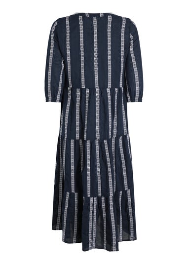 Weird Fish Navy Emmy Striped Woven Maxi Dress