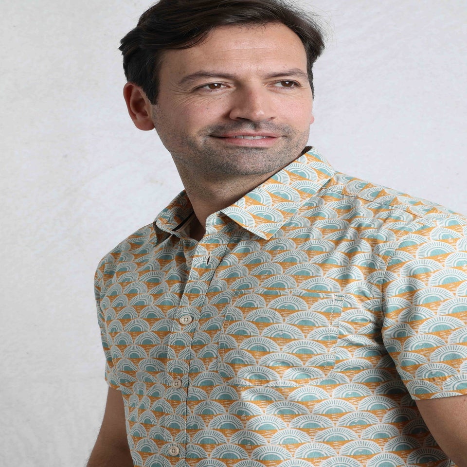 Weird Fish Caramel Faraway Printed Shirt