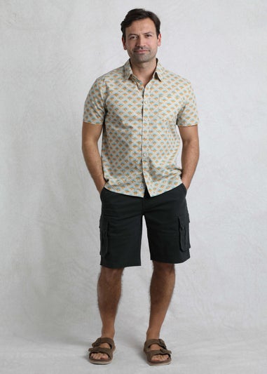 Weird Fish Caramel Faraway Printed Shirt