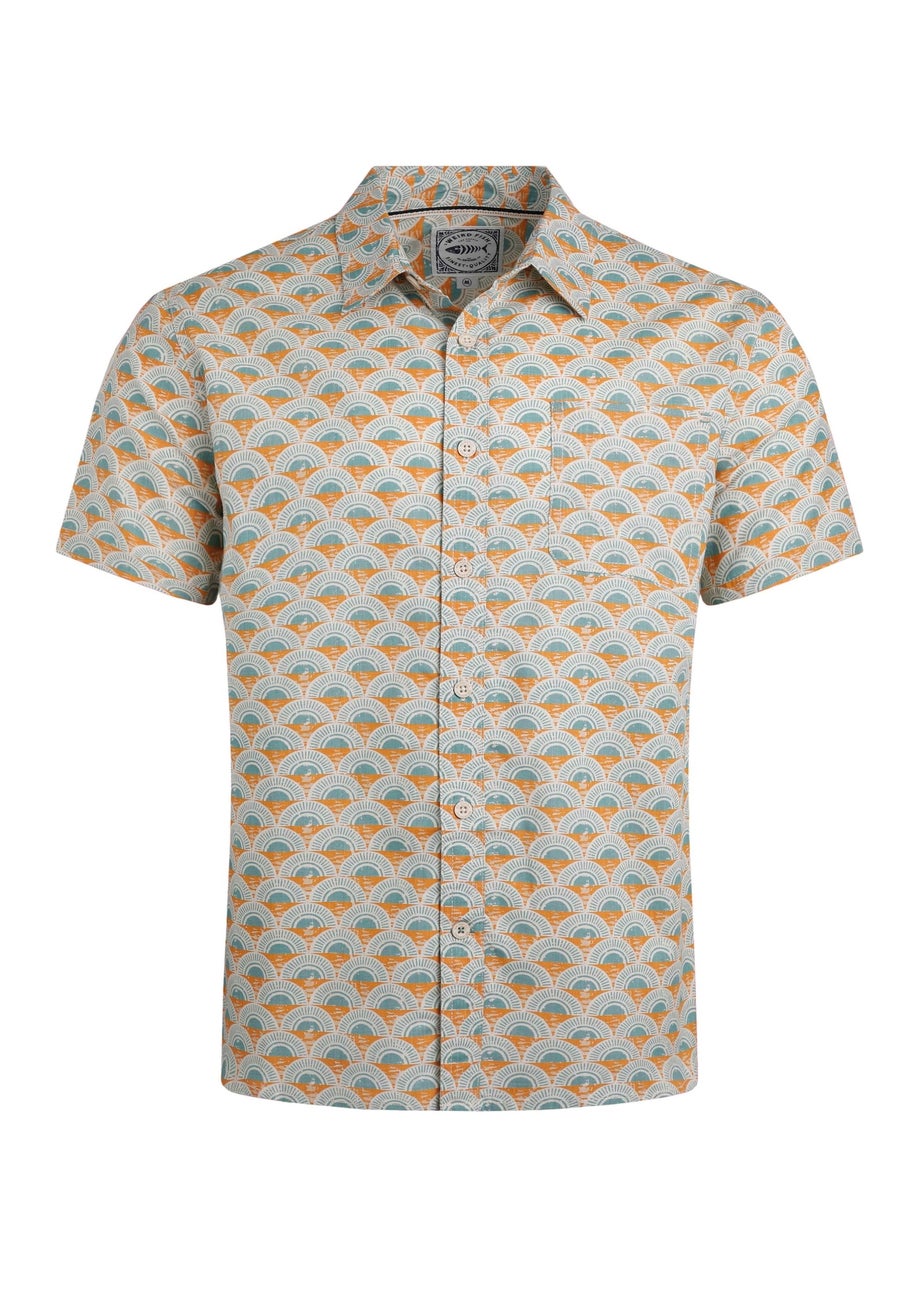 Weird Fish Caramel Faraway Printed Shirt