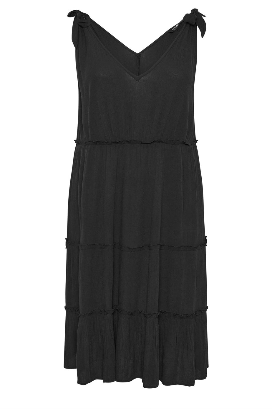 Yours Curve Black Tiered Throw On Dress