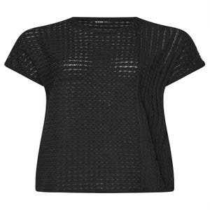 Yours Curve Black Textured Split Seam Top
