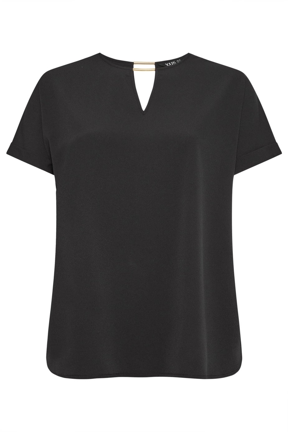 YOURS Curve Black Notch Neck Blouse