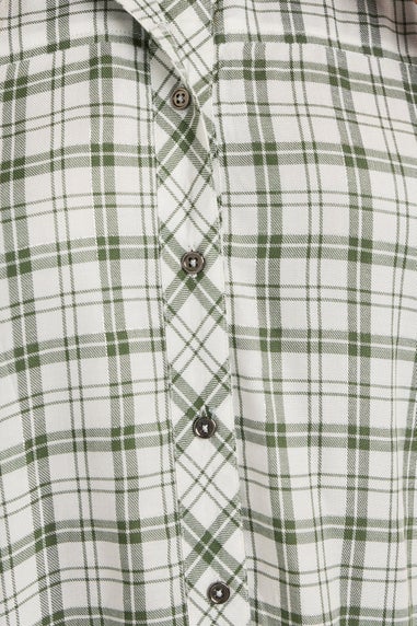 YOURS Curve Green Metallic Check Print Shirt