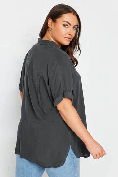 YOURS Curve Black Chambray Shirt