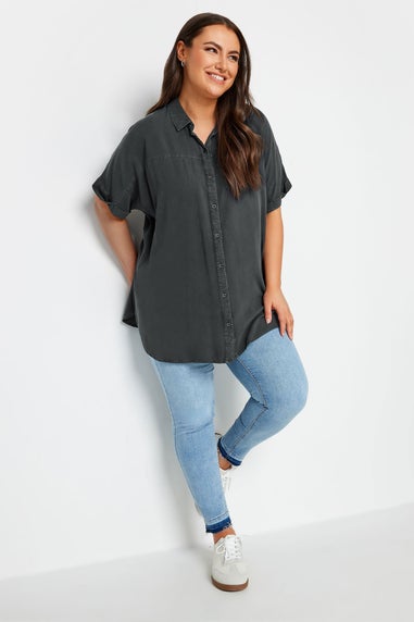 YOURS Curve Black Chambray Shirt