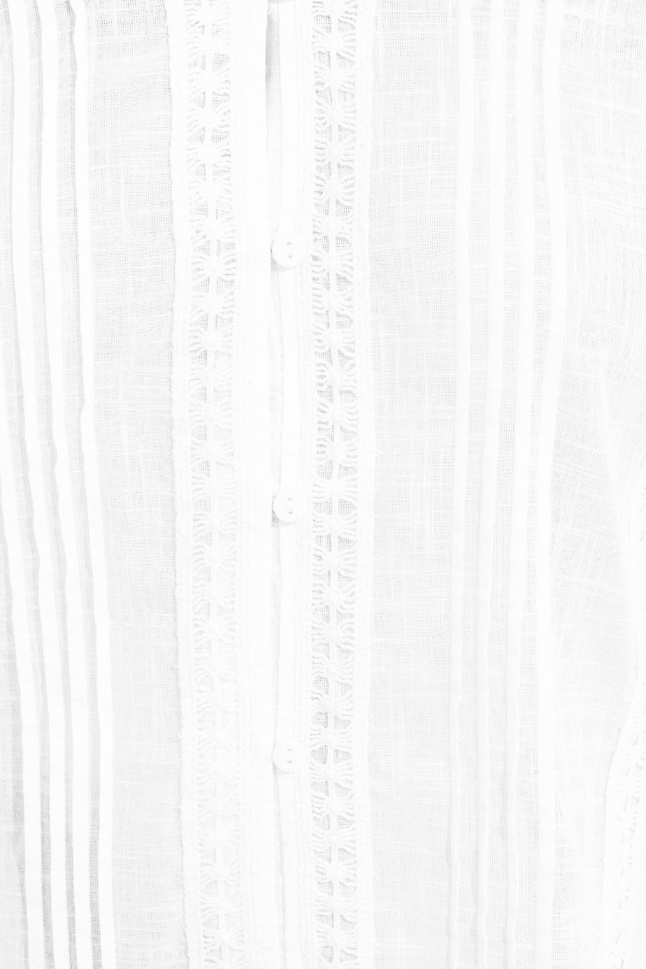 YOURS Curve White Crochet Trim Pleated Blouse