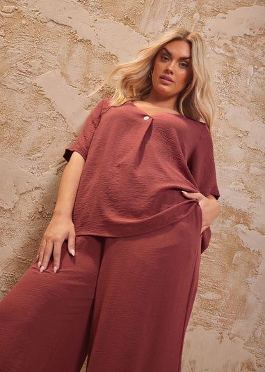 YOURS Curve Rust Orange Button Detail Blouse