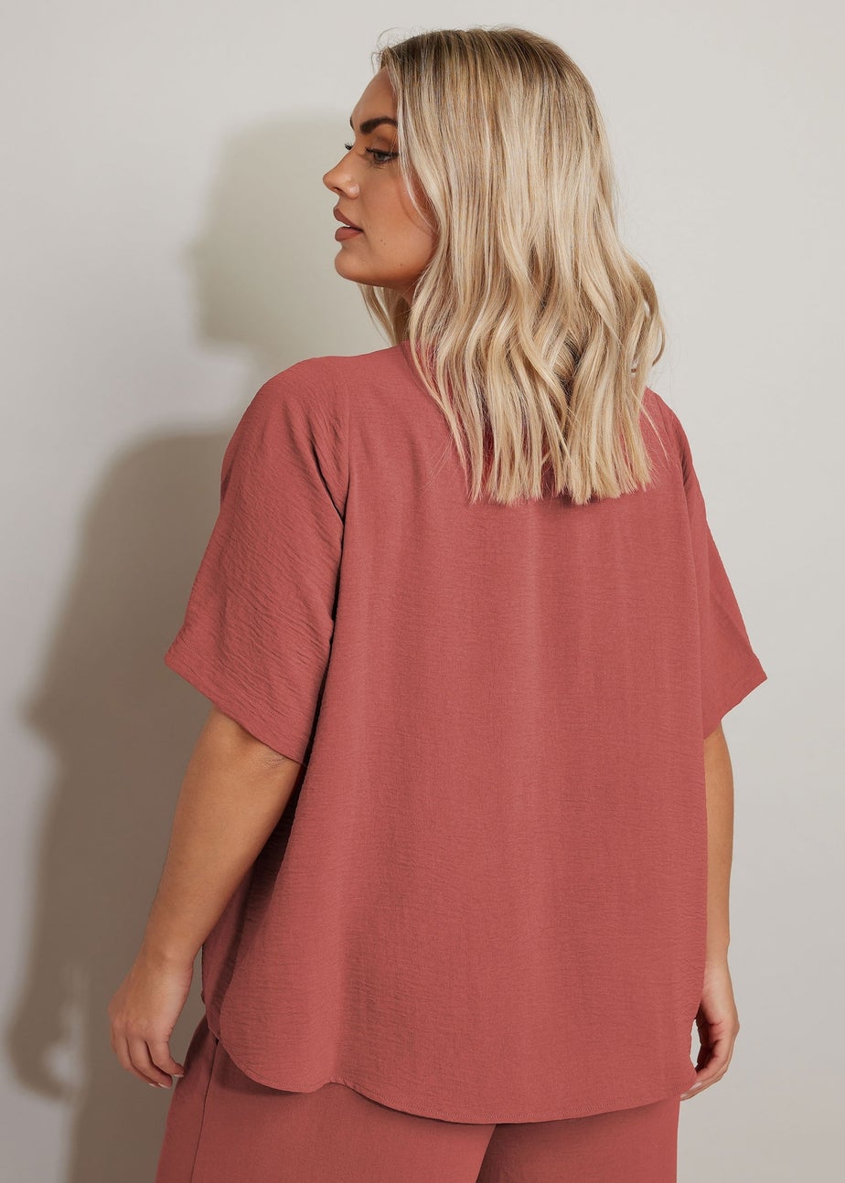 YOURS Curve Rust Orange Button Detail Blouse