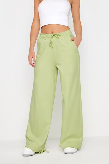 PixieGirl Petite Lime Green Wide Leg Hem Detail Jogger