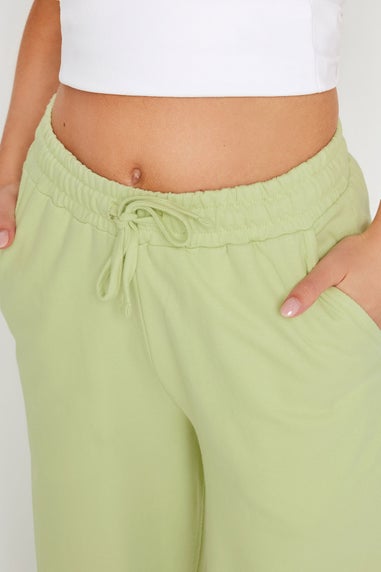 PixieGirl Petite Lime Green Wide Leg Hem Detail Jogger