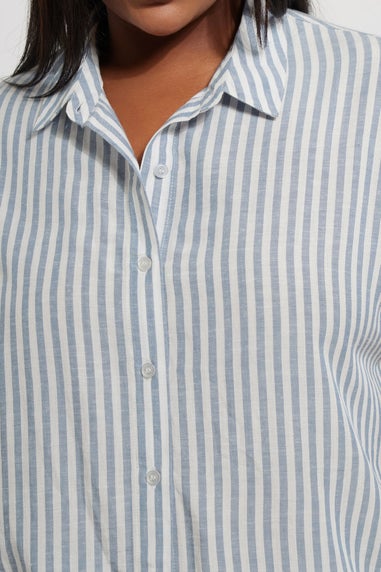 YOURS Curve Blue Stripe Boxy Sleeveless Shirt