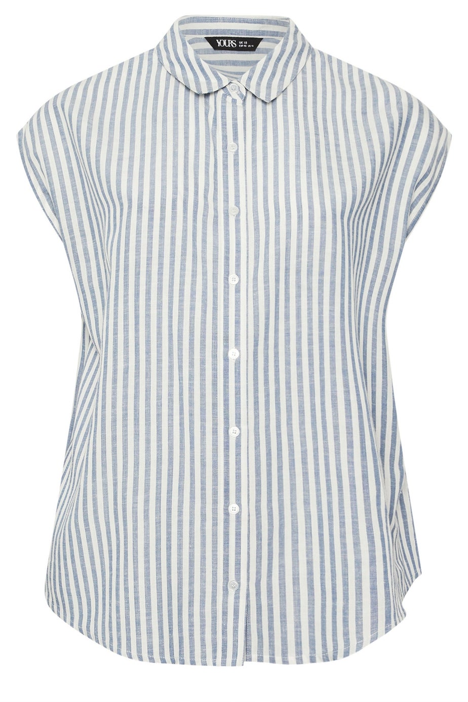 YOURS Curve Blue Stripe Boxy Sleeveless Shirt