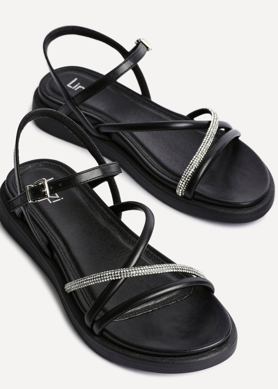 Linzi Spark Black Diamante Sandals