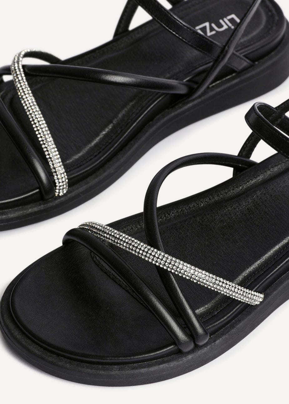 Linzi Spark Black Diamante Sandals