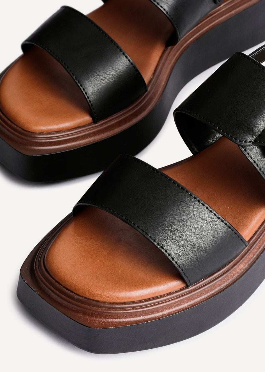 Linzi Rox Black Flatform Sandals