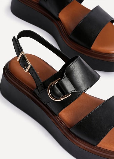 Linzi Rox Black Flatform Sandals