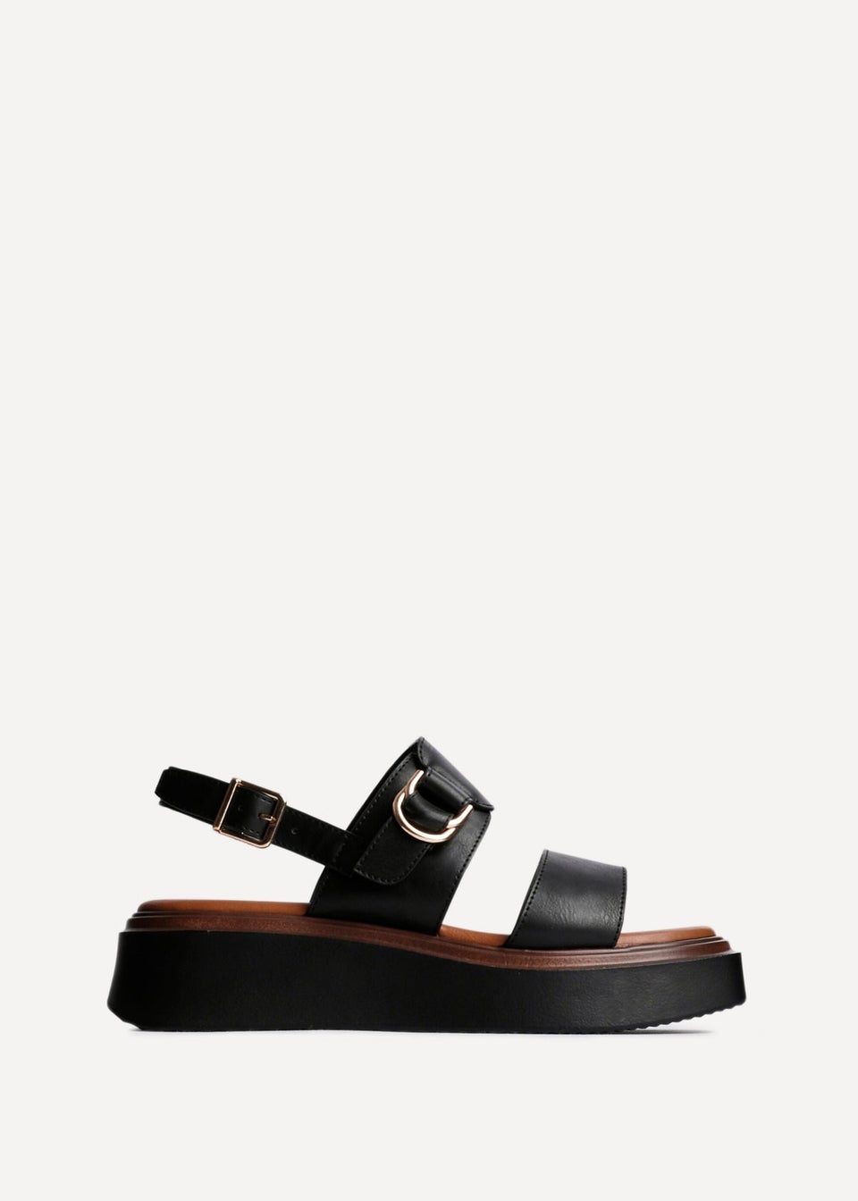 Linzi Rox Black Flatform Sandals