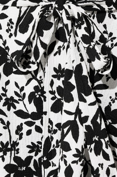 Yours Curve Cream Floral Sleeveless Wrap Top