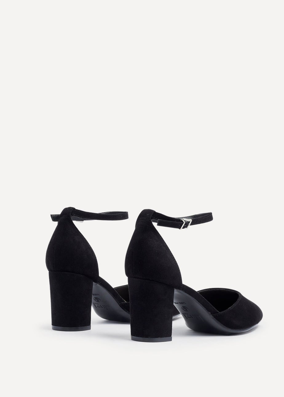Linzi Davina Wide Fit Black Faux Suede Court Heel