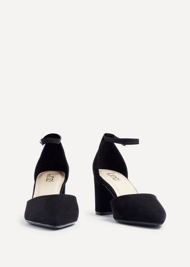 Linzi Davina Wide Fit Black Faux Suede Court Heel