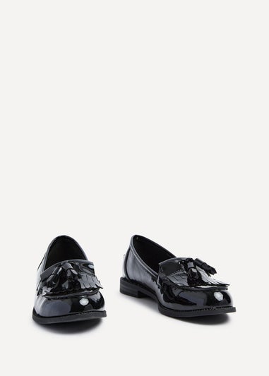 Linzi Rosemary Black Patent Classic Slip On Loafer